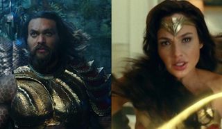 Jason Momoa as Aquaman and Gal Gadot as Wonder Woman