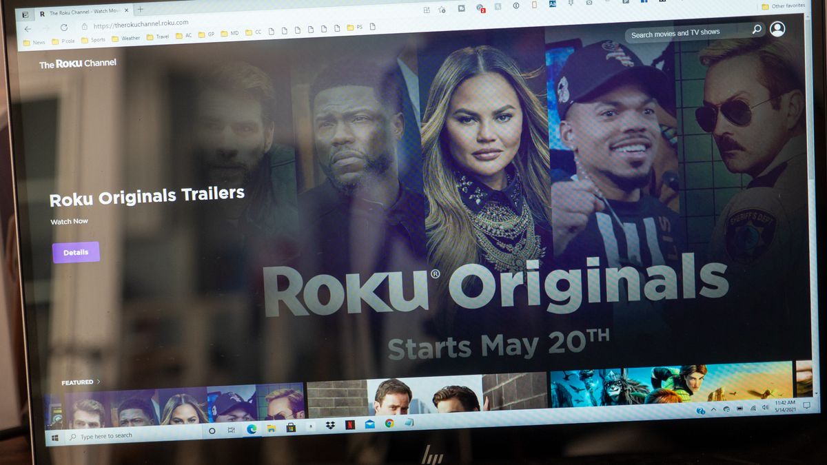 The Roku Channel in a web browser on Windows