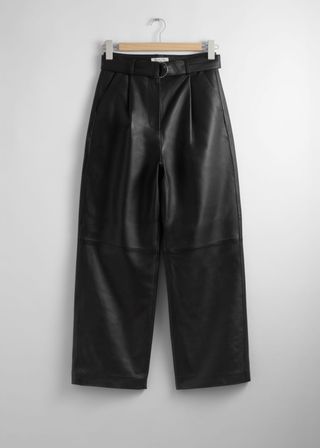 Wide Leather Trousers