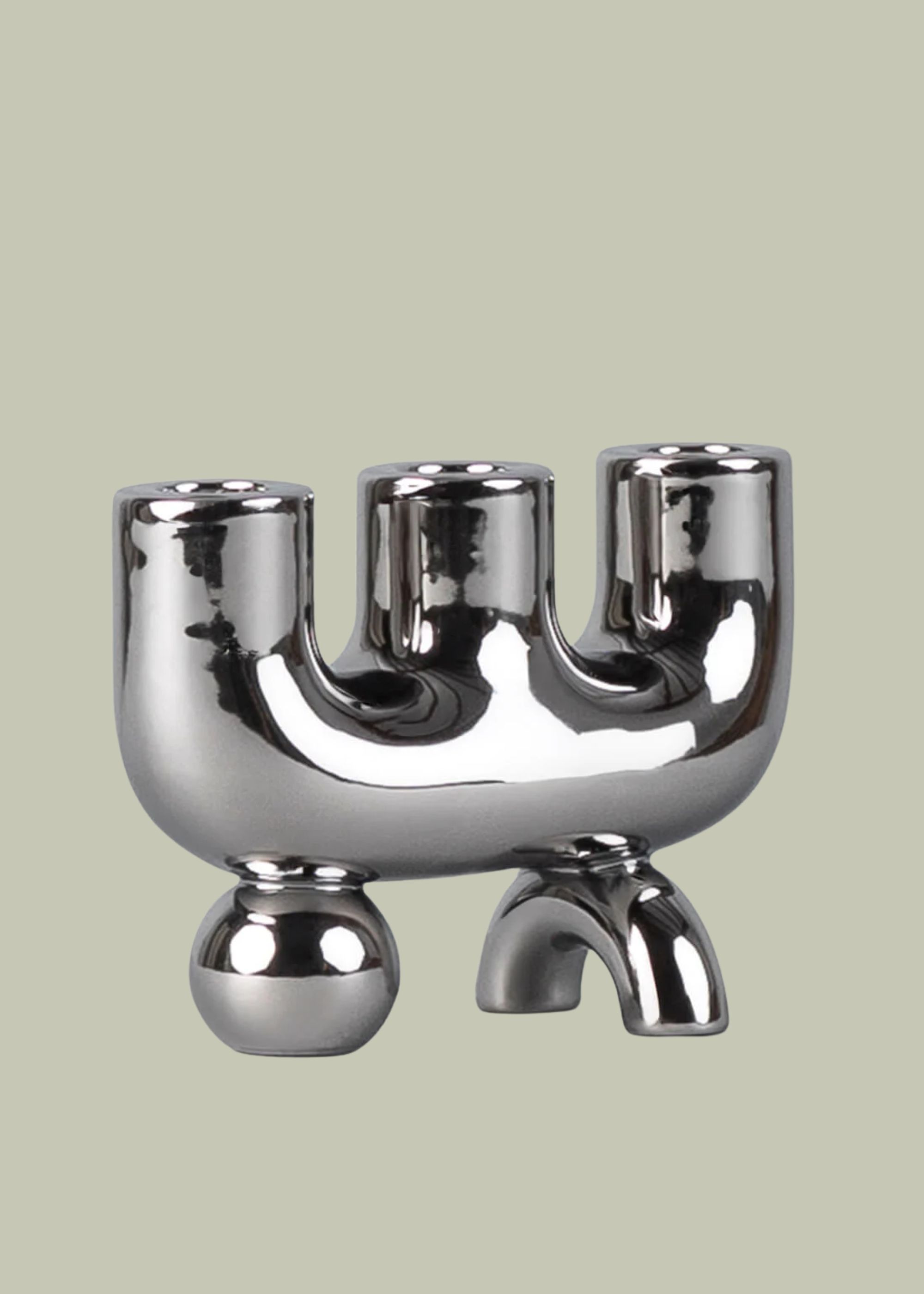 Thm UK, Osaura Galvanized Dolomite Candle Holder