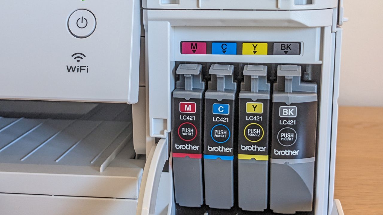 The ink slots on the Brother machine
