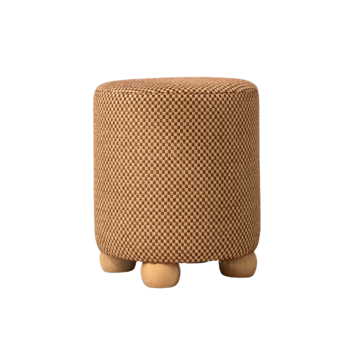 Six The Residence., Pouffe With Ball Feet, Checkerboard