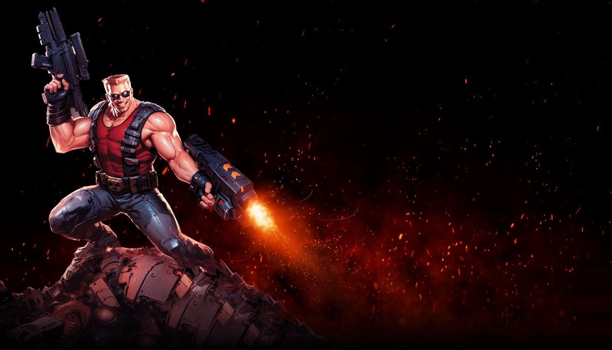 Duke Nukem AI-generated promo image