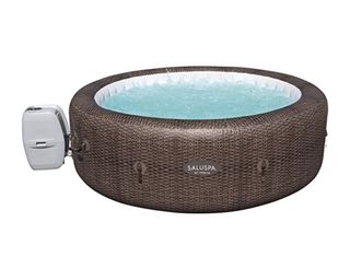 Bestway SaluSpa St Moritz 85 x 28 Inch 5 to 7 Person Outdoor Inflatable Portable AirJet Hot Tub Pool Spa with Cover, Pump, and Filter, Brown