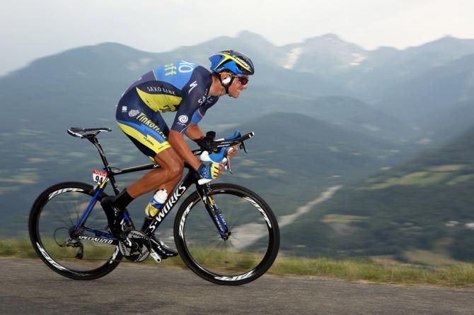 Roman Kreuziger (Saxo-Tinkoff) gives it full gas during the stage 17 mountain time trial