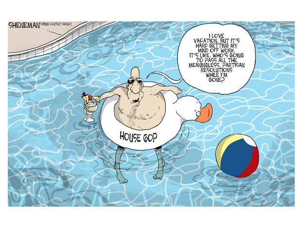 Political cartoon Congress summer recess