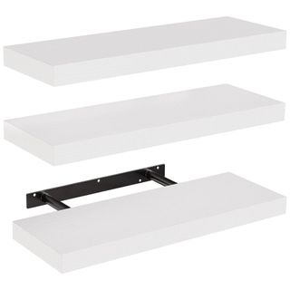 White floating shelves