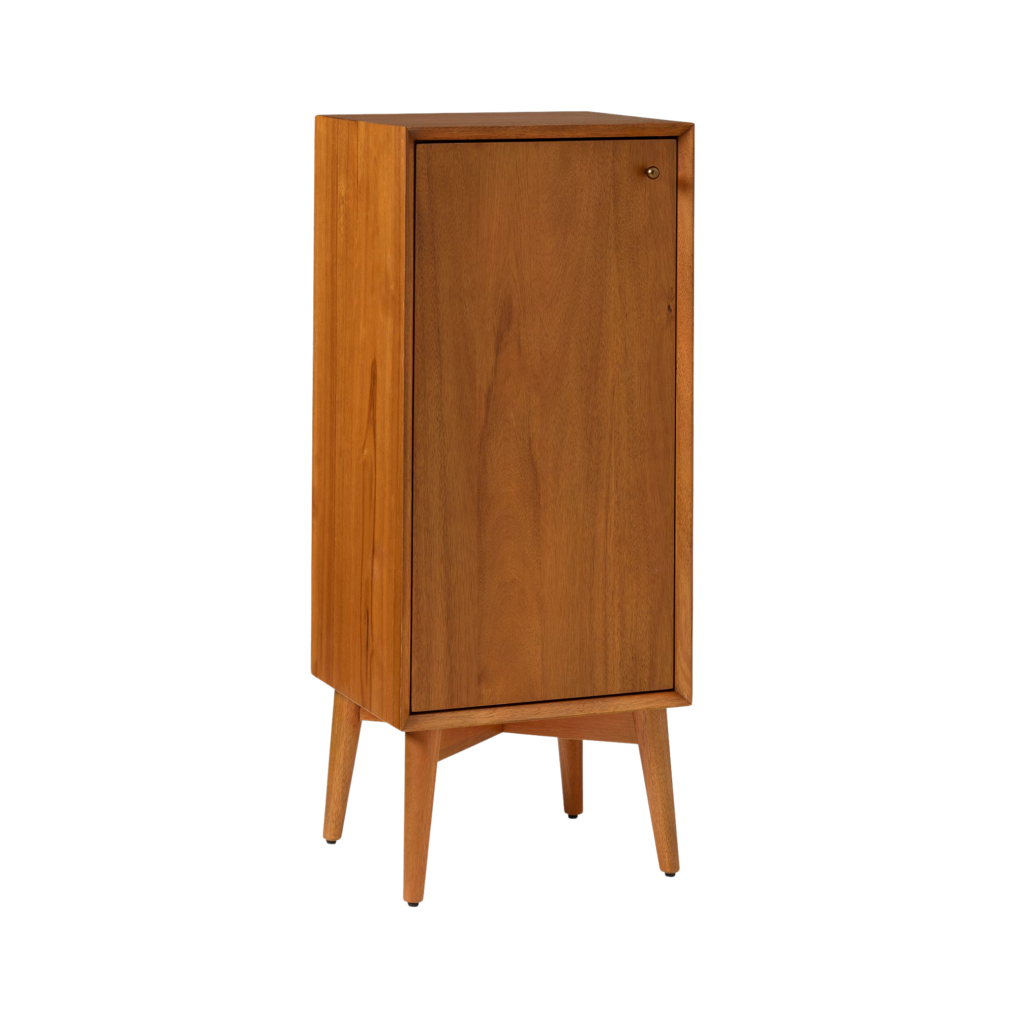 a mid century style storage cabinet