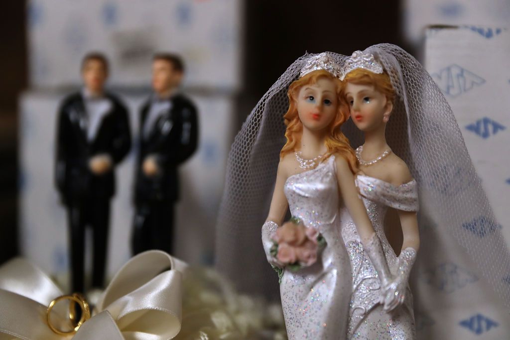 same sex couple wedding cake toppers