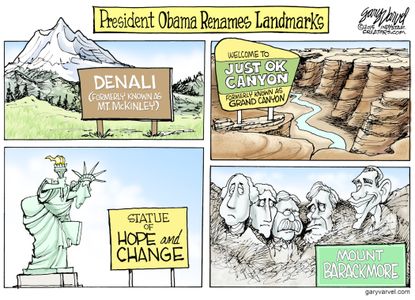 Obama cartoon Denali Landmarks