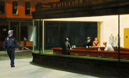 As part of a photoshopping trend sweeping the internet, one Flickr user introduced pepper-spraying Lt. John Pike into Edward Hopper's "Nighthawks."