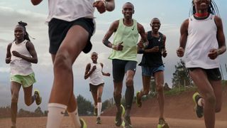 Eliud Kipchoge and others running in the Nike Air Zoom Alphafly NEXT%