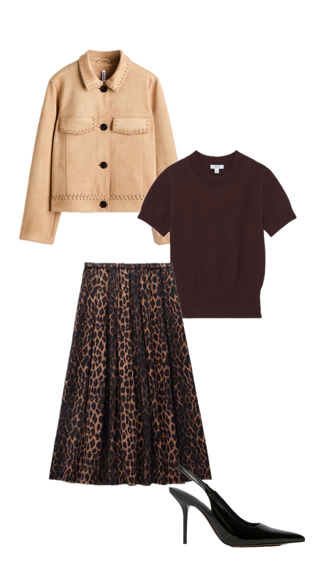 h&amp;amp;m tan jacket with other cut out images to make an outfit