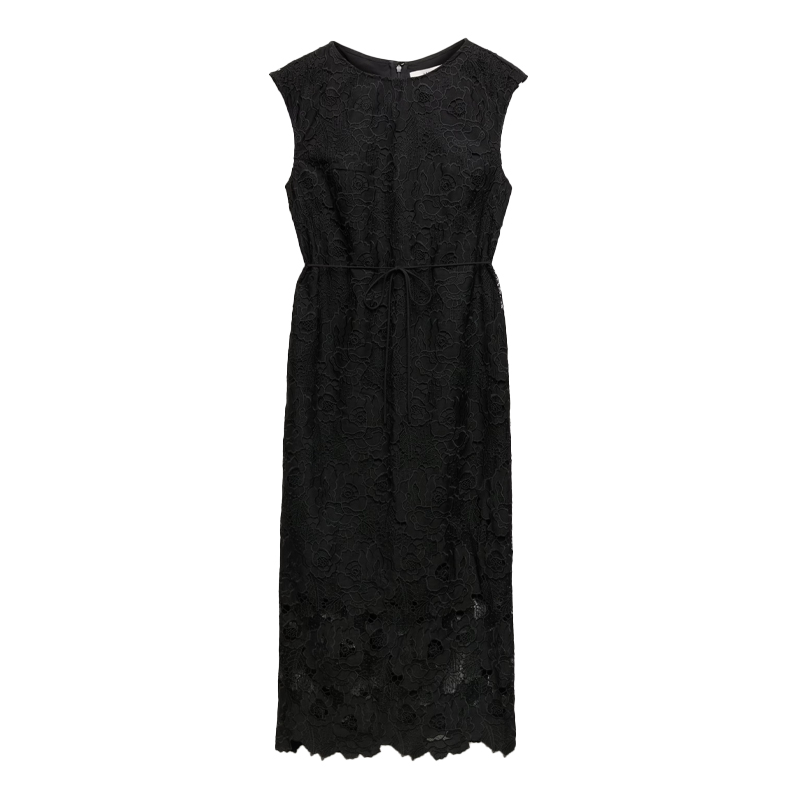M&amp;amp;S black lace dress