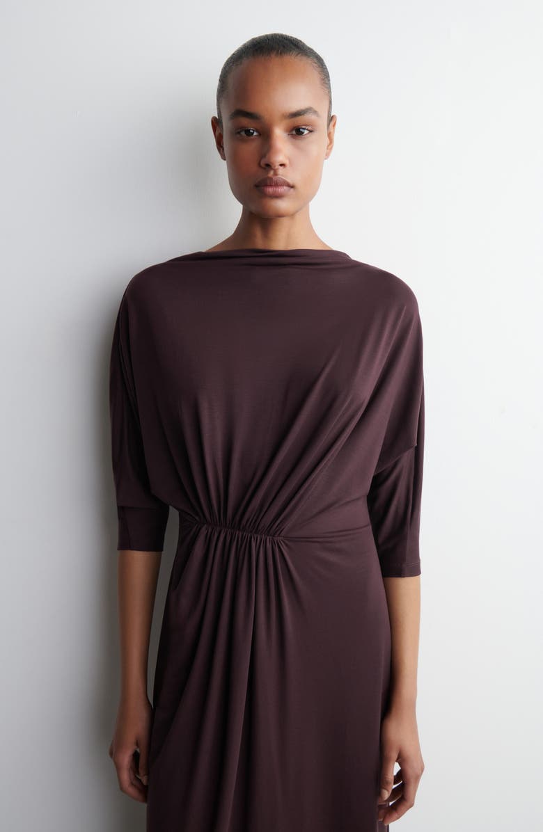 Ruched Waist Midi Dress
