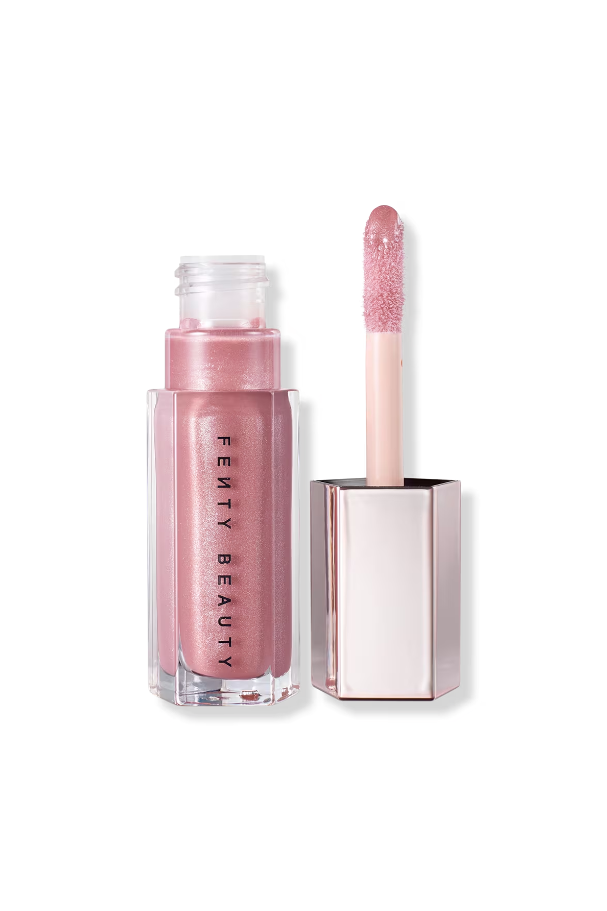 A tube of Fenty Beauty lip gloss.