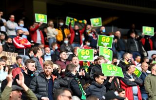 United fans held up anti-Glazer placards but there was no significant demonstration prior to kick-off