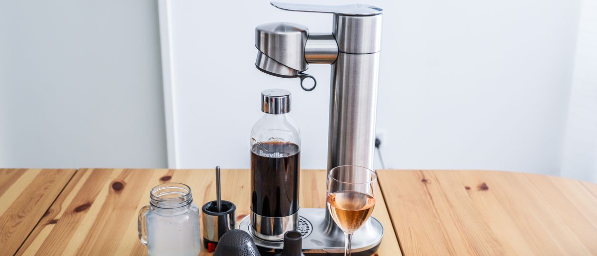 Breville the InFizz Fusion sparkling beverage maker in Brushed Steel