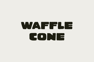 Black text on an off-white background displaying the font Waffle Cone.