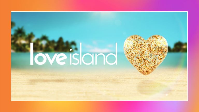 Love Island 2022 season eight logo in an orange, pink and purple template