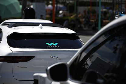 Waymo self-driving taxi.