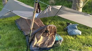 Adam's bivy set up for his hike