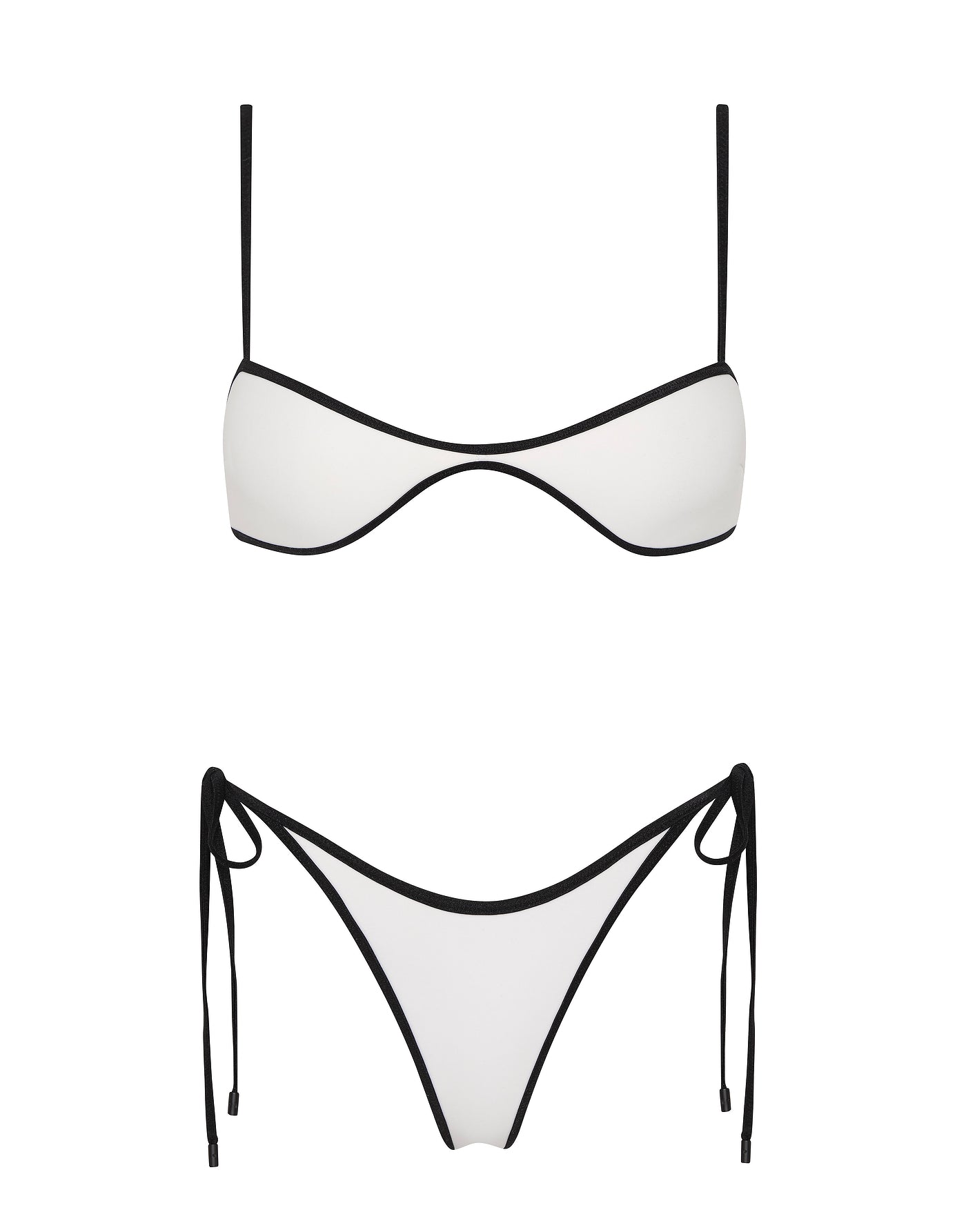 Este - Panda White Neoprene Scoop Crop Bikini Set | Triangl