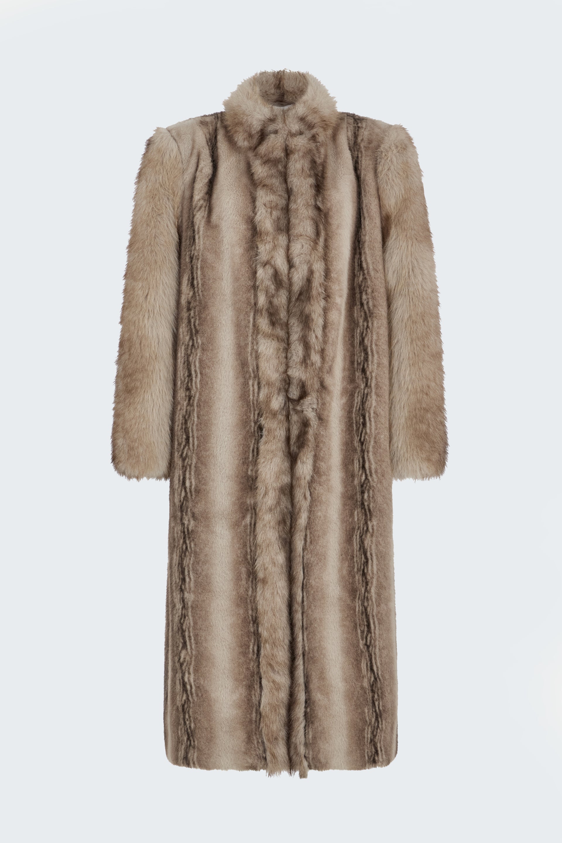 Betty Fur Coat - Xxs / Concrete Striped