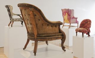 8 period chairs in a exhibition