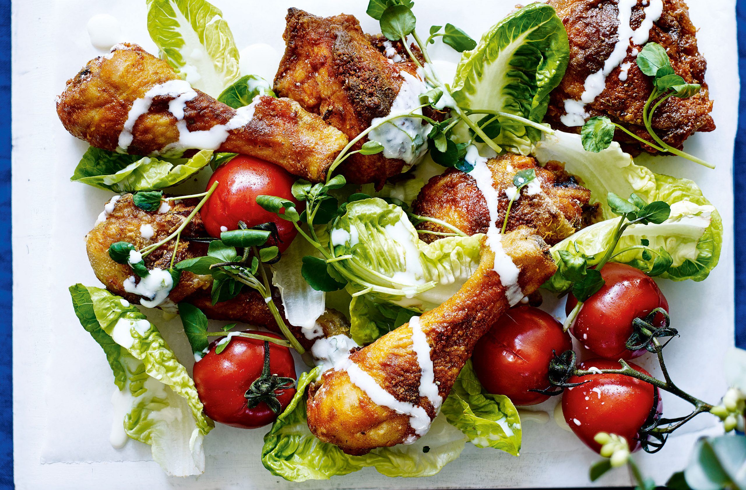 Fried chicken salad platter recipe