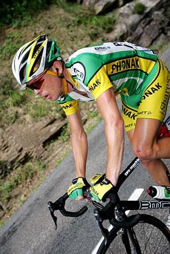A Phonak rider makes his way up.