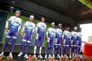 Saur-Sojasun pose for their team photo at the start of Scheldeprijs