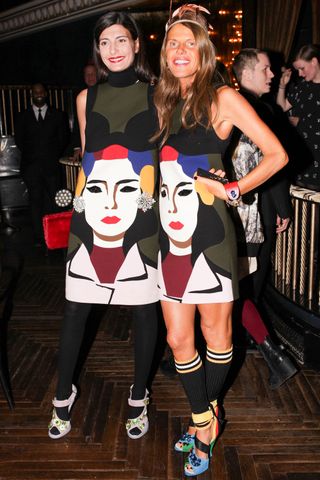 Giovanna Battaglia And Anna Dello Russo At New York Fashion Week AW14