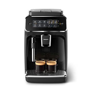 PHILIPS Series 3200 Fully automatic espresso machines, 4 Beverages, Classic Milk Frother, Intuitive Touch Display, 100% ceramic grinders, My Coffee Choice, AquaClean filter, Glossy Black (EP3221/40)