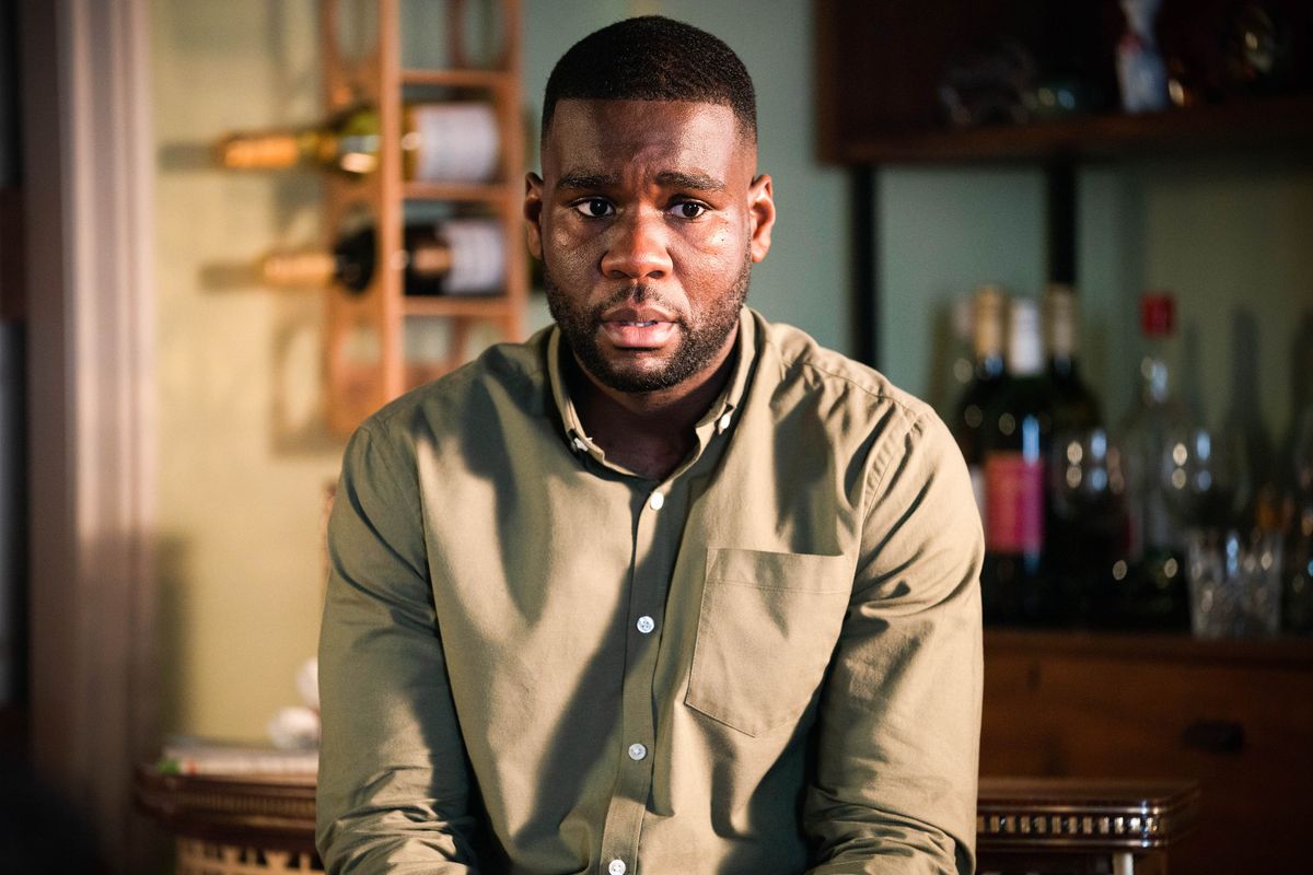 Isaac Baptiste is worried in EastEnders