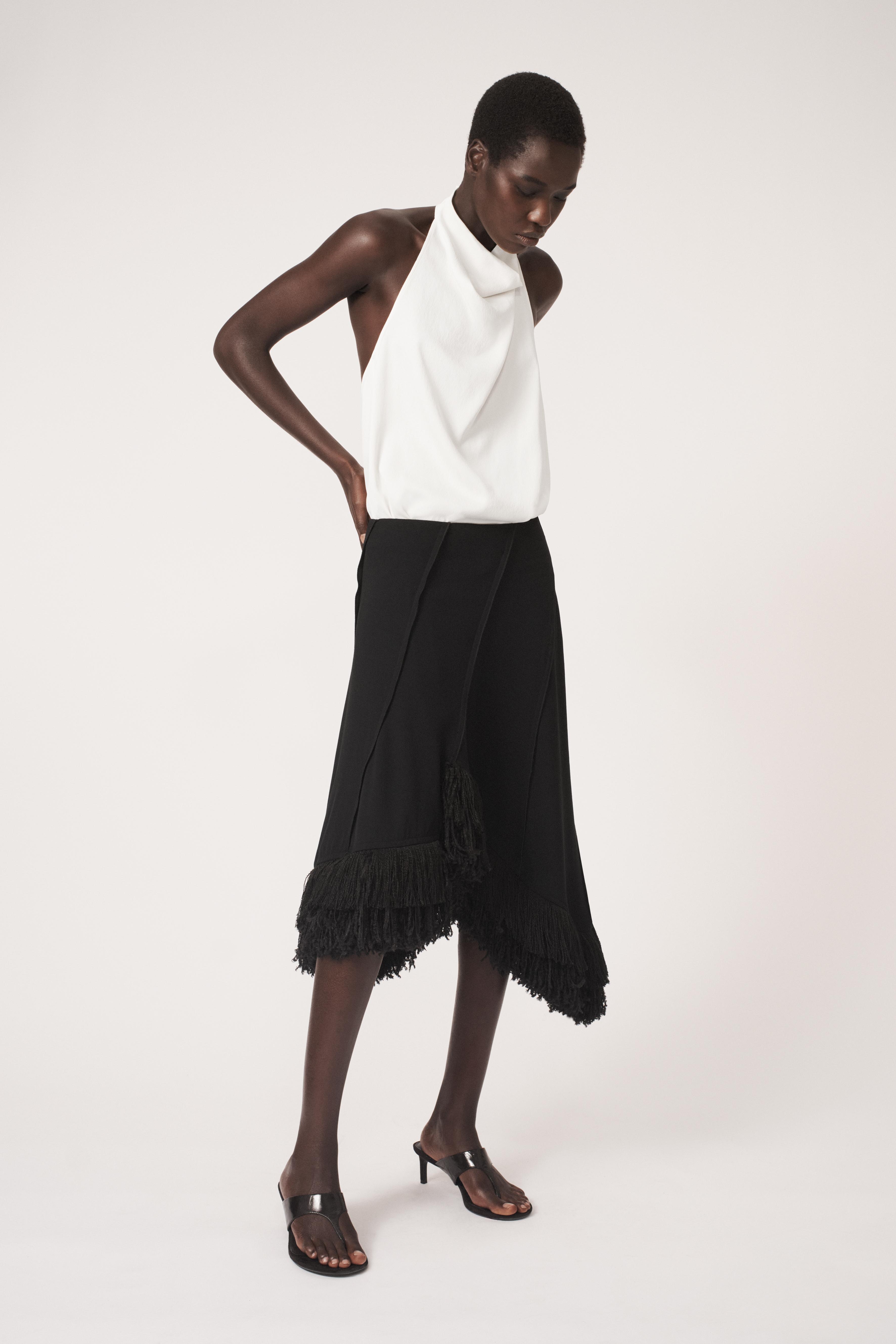 Asymmetric Fringed Skirt - the Item