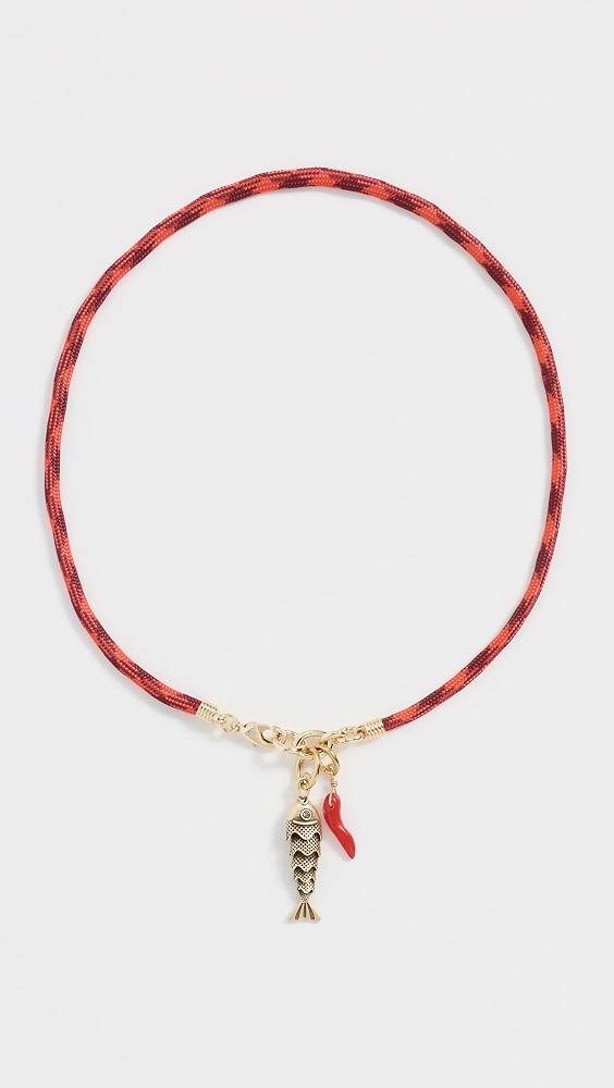 The Happy Cord Charm Necklace - Gold