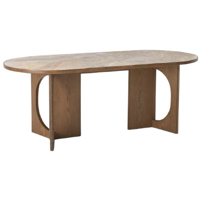 curved walnut dining table from John Lewis