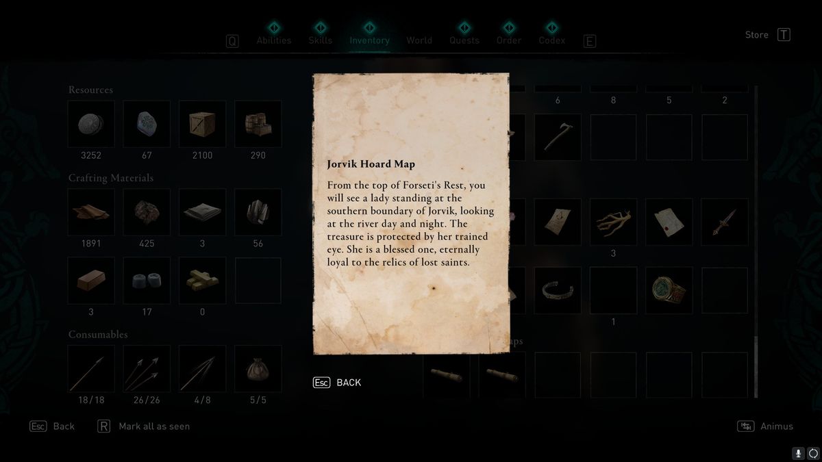 AC valhalla jorvik treasure hoard map location