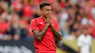 Premier League players Jesse Lingard in action for Nottingham Forest.