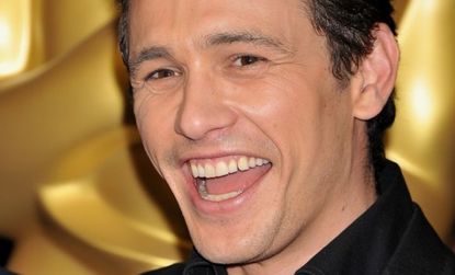 James Franco at the Oscar-nominee luncheon; Had the actor showed this much enthusiasm during the show perhaps his career wouldn't be in question.