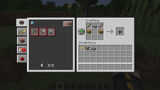 Minecraft Grindstone - the recipe shown in the crafting grid
