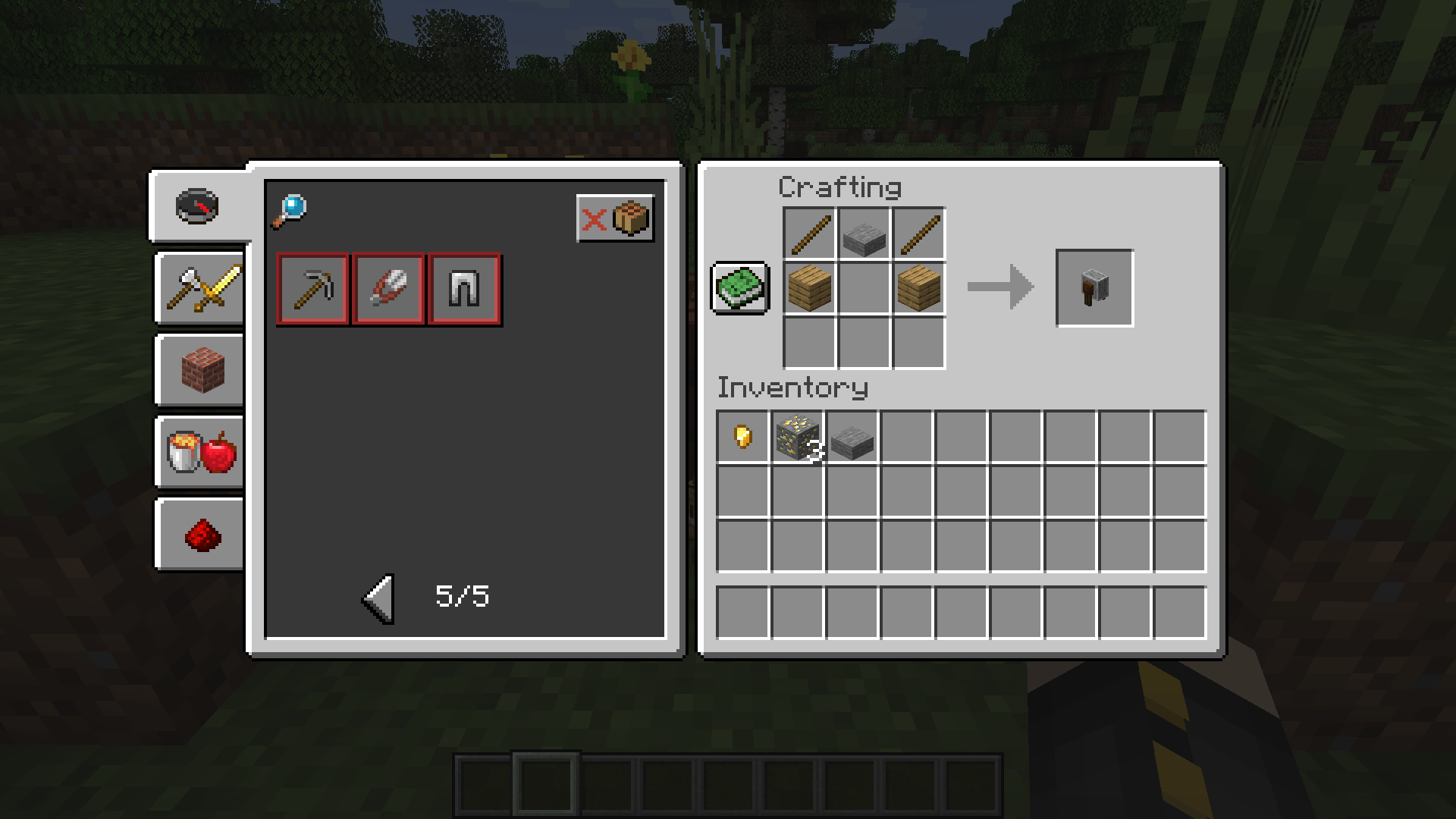 Minecraft Grindstone recipe