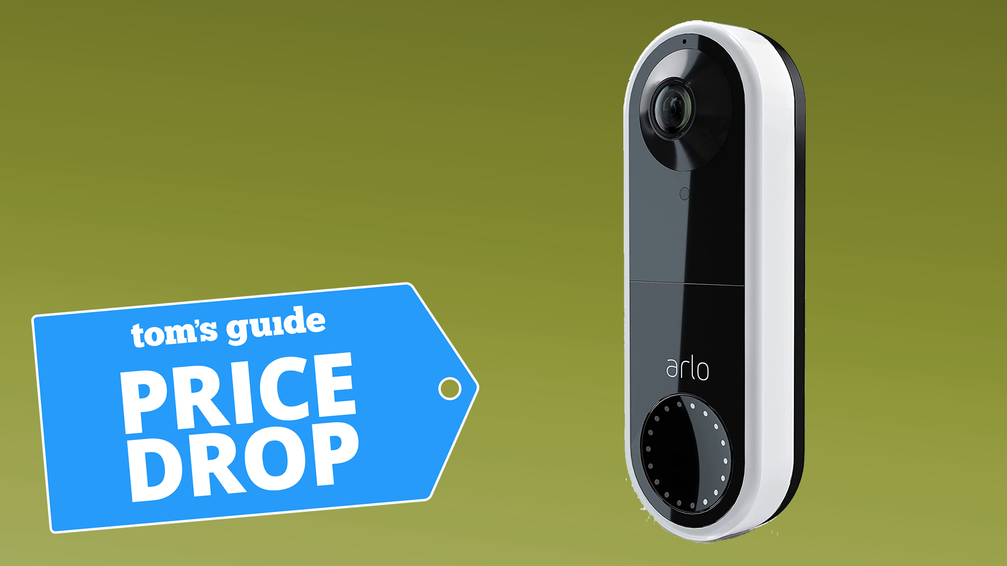 Black Friday header image of the Arlo Essentials Wired Video Doorbell.