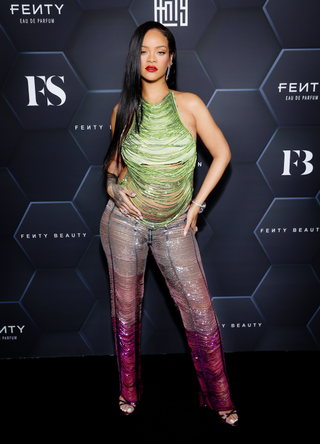 Rihanna celebrates Fenty Beauty & Fenty Skin at Goya Studios on February 11, 2022 in Los Angeles, California