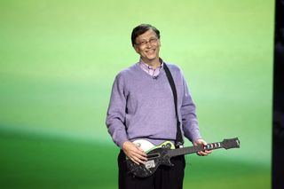 Bill Gates demonstrating Xbox hardware.