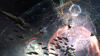 Best Free Steam games - EVE Online - A fleet of ships in combat