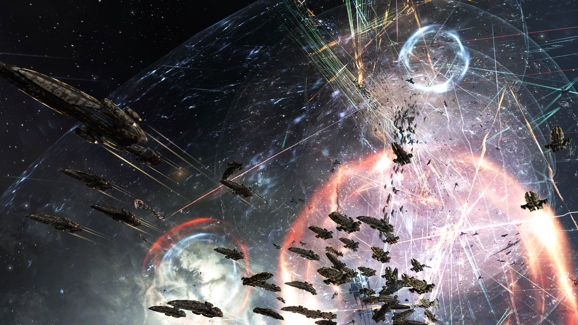 Free Steam games - EVE Online - A fleet of ships in combat