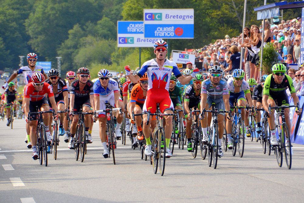 Alexander Kristoff (Katusha) celebrates his win