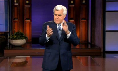 Jay Leno jokes about his replacement and his long-time network NBC.